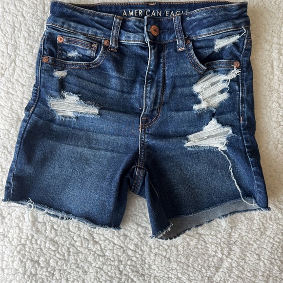 American Eagle Outfitters Pants - American Eagle Outfitters Distressed Dark Blue Jean Shorts